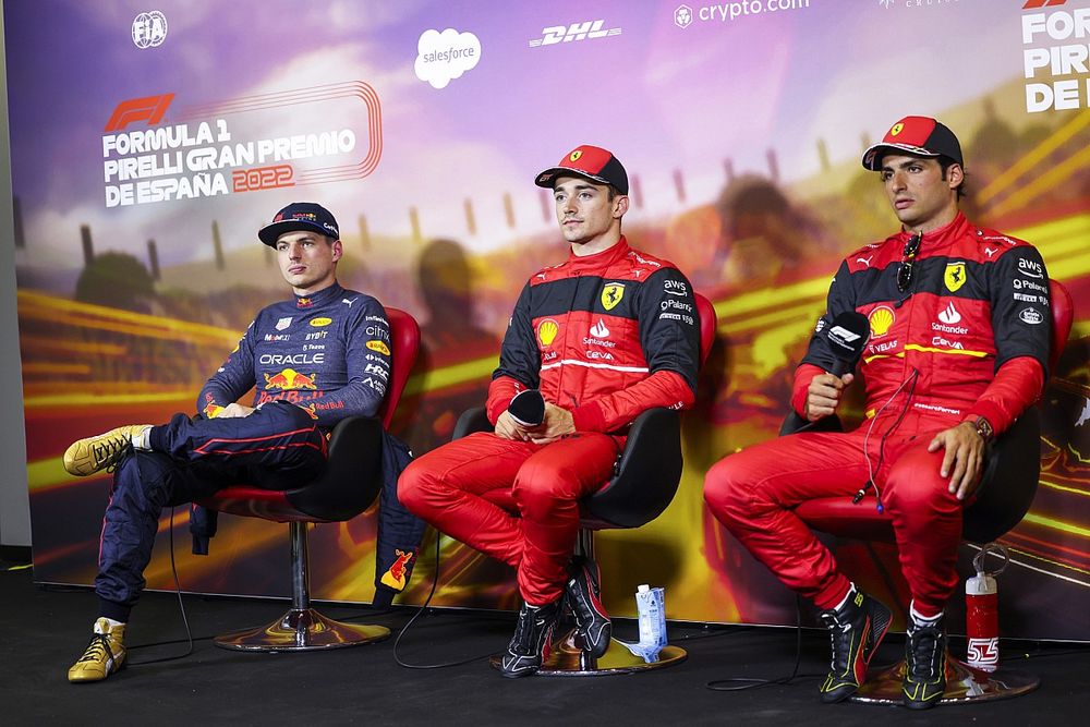 Max Verstappen, Red Bull Racing, pole man Charles Leclerc, Ferrari, Carlos Sainz, Ferrari