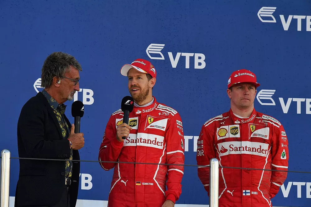 Eddie Jordan, Channel 4 F1 TV talks, Sebastian Vettel, Ferrari and Kimi Raikkonen, Ferrari