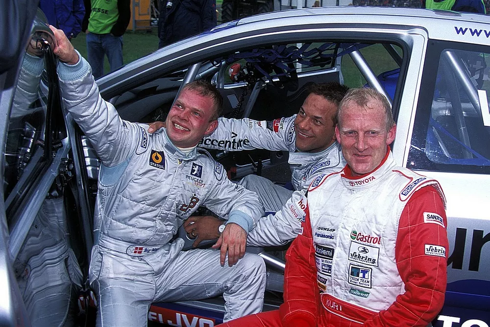Race winner Jan Magnussen, Jason Watt, 3rd and Kurt Thiim, 2nd