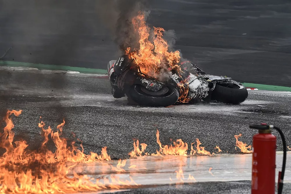 Crash at turn 2