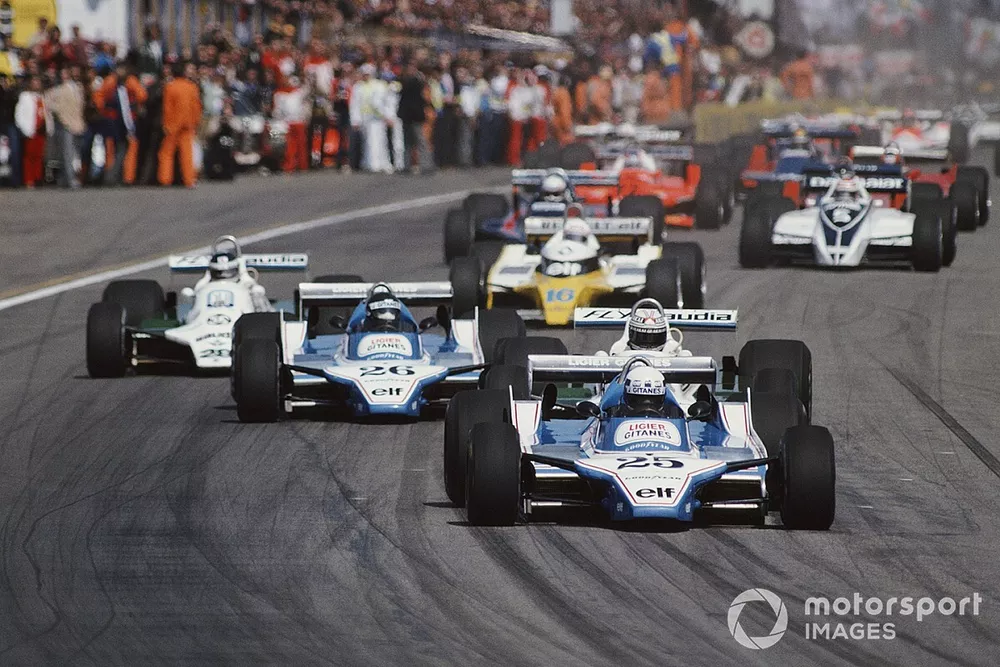 Didier Pironi, Ligier, Alan Jones, Williams, Jacques Laffite, Ligier, Carlos Reutemann, Williams