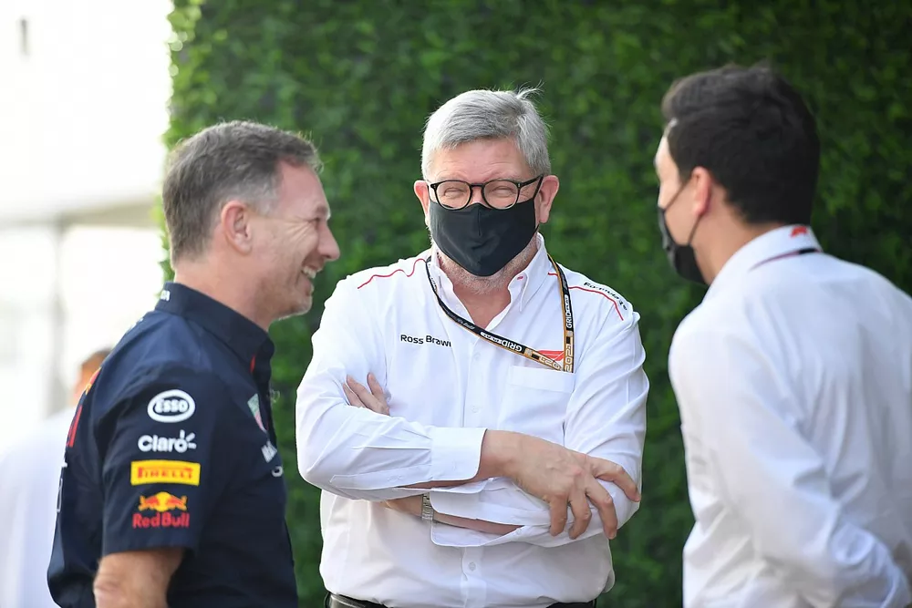 Christian Horner, Team Principal, Red Bull Racing Ross Brawn, Managing Director of Motorsports, FOM 