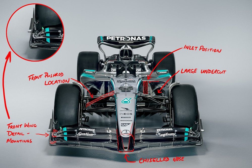 Mercedes F1 W16 technisch detail