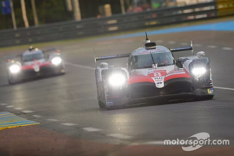 #8 Toyota Gazoo Racing Toyota TS050: S&eacute;bastien Buemi, Kazuki Nakajima, Fernando Alonso, #7 Toyota Gazoo Racing Toyota TS050: Mike Conway, Kamui Kobayashi, Jose Maria Lopez