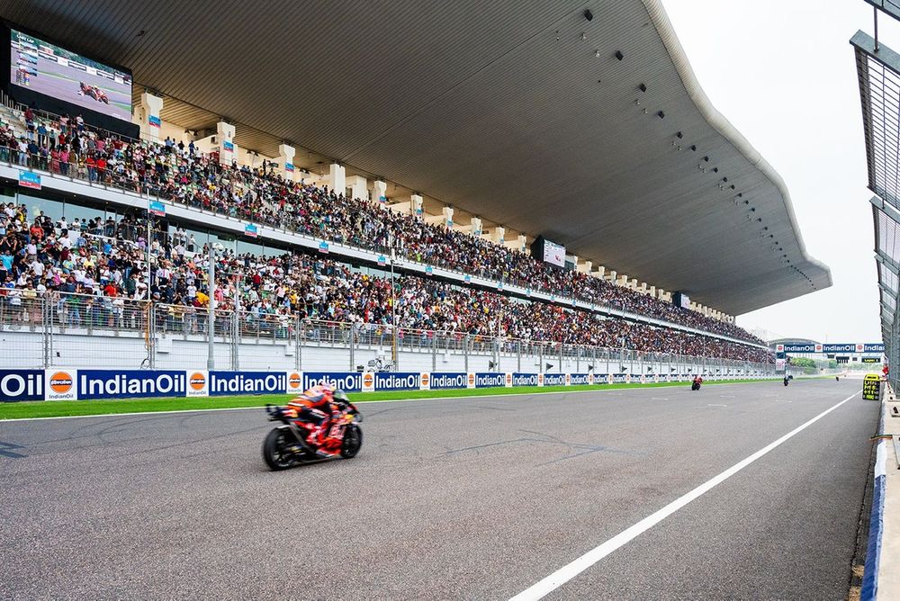 Spectators on the main grandstand