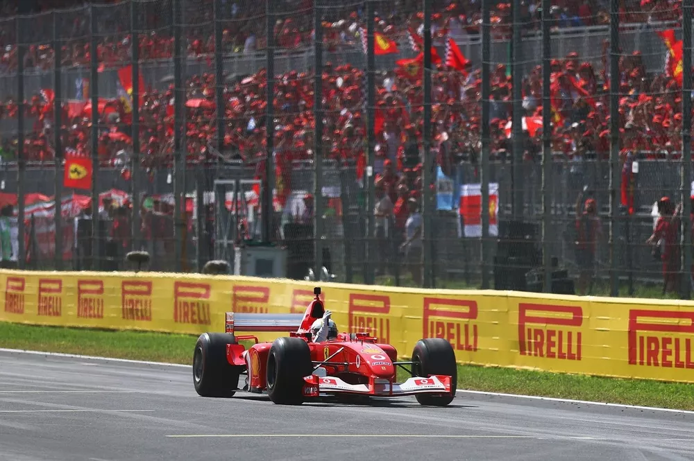 Sebastian Vettel drives a historic Ferrari 