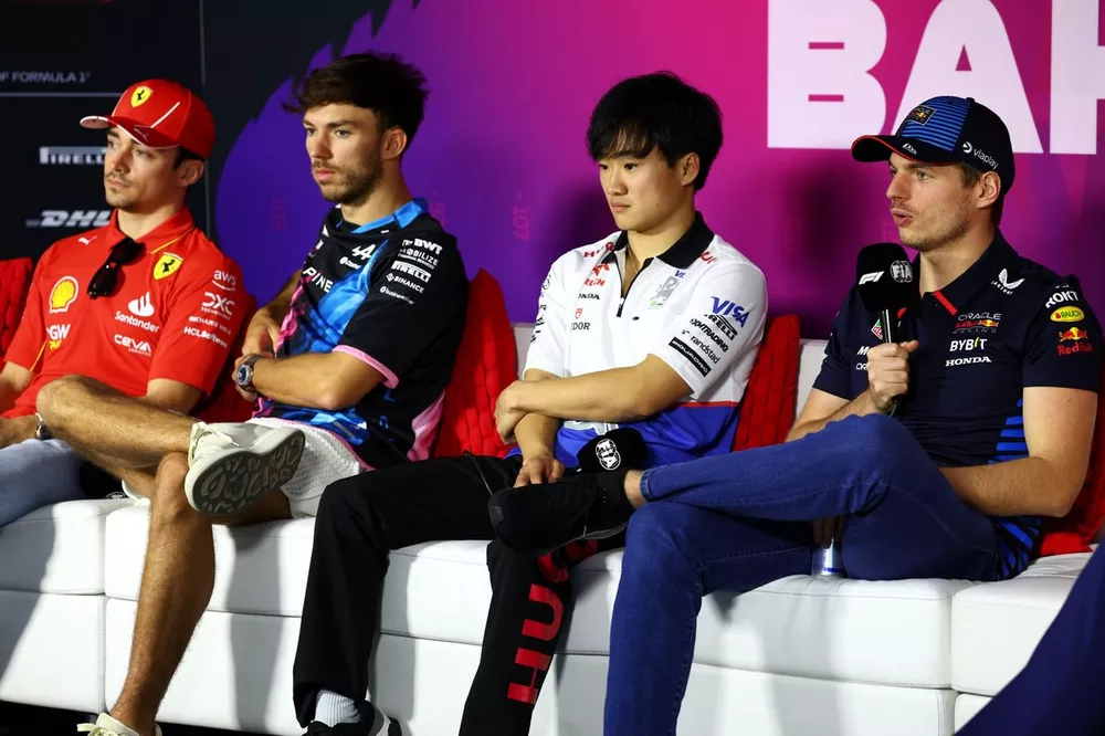 Charles Leclerc, Scuderia Ferrari, Pierre Gasly, Alpine F1 Team, Yuki Tsunoda, Visa Cash App RB F1 Team, Max Verstappen, Red Bull Racing 