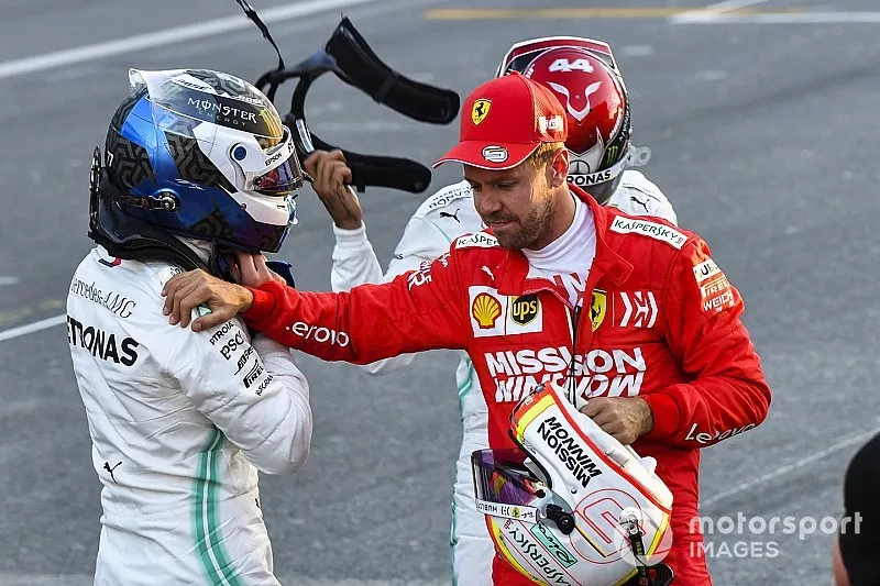 Polesitter Valtteri Bottas, Sebastian Vettel, Ferrari