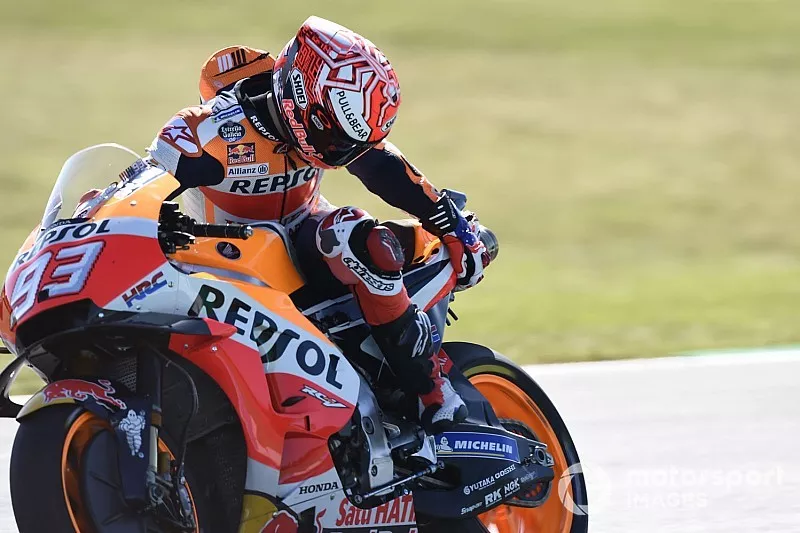 Marc Marquez, Repsol Honda Team, damaged bike