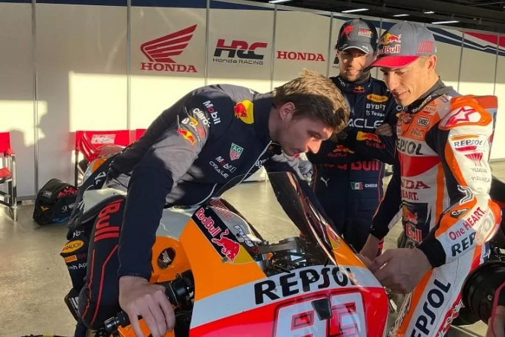 Marc M&aacute;rquez, Max Verstappen, Sergio P&eacute;rez