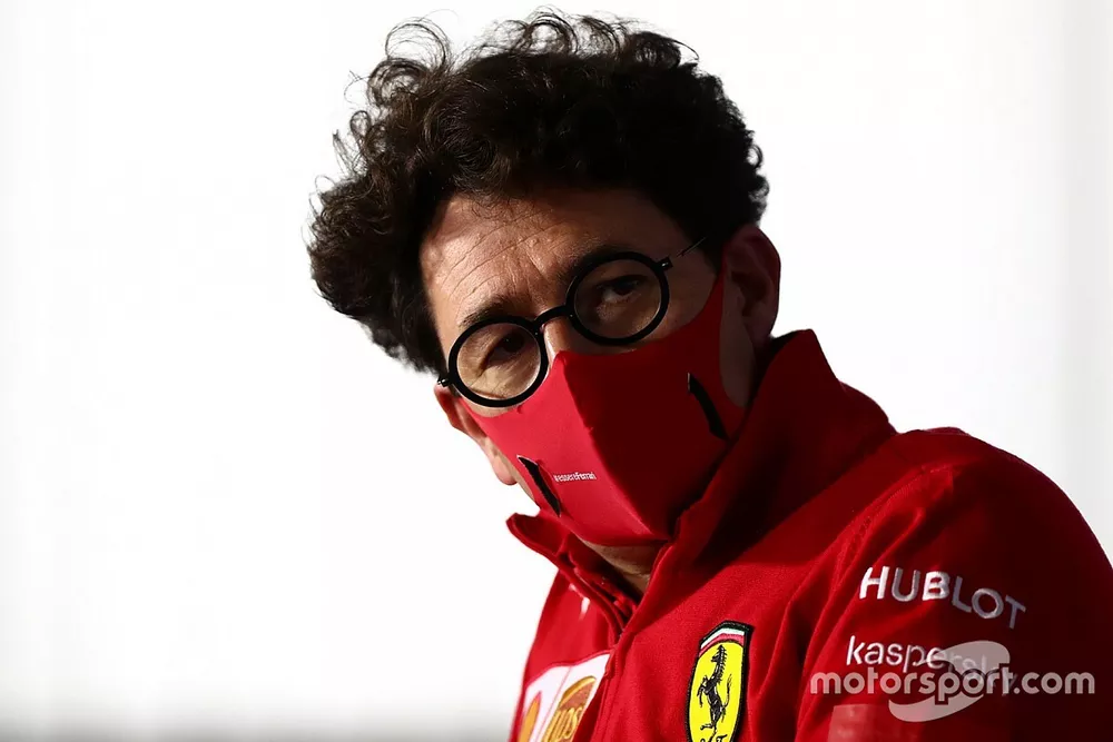 Mattia Binotto, Team Principal Ferrari, nella conferenza stampa dei Team Principal
