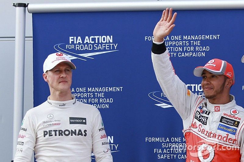 Michael Schumacher, Mercedes GP, Lewis Hamilton, Mclaren Mercedes y Jenson Button, Mclaren Mercedes