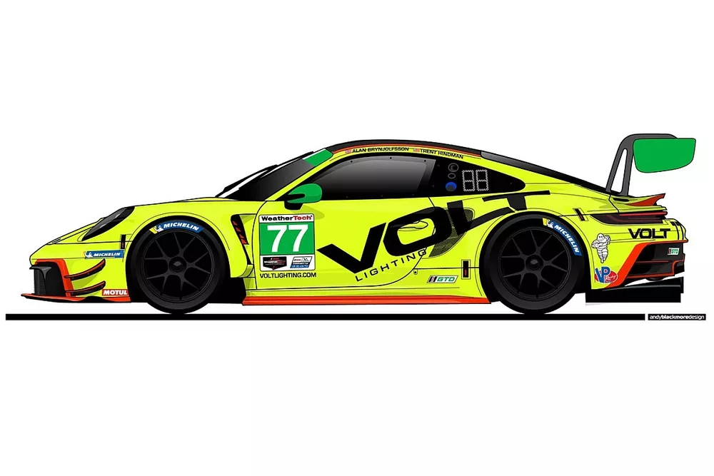#77 Wright Motorsports Volt Racing, Porsche 911 GT3-R: Alan Brynjolfsson, Trent Hindman