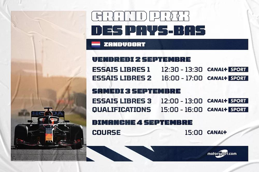 Le programme du Grand Prix des Pays-Bas