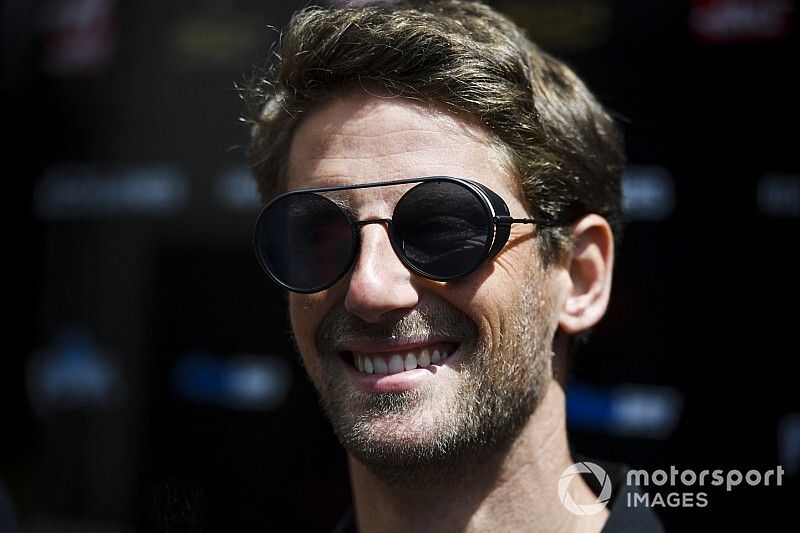 Romain Grosjean, Haas F1 speaks with the media