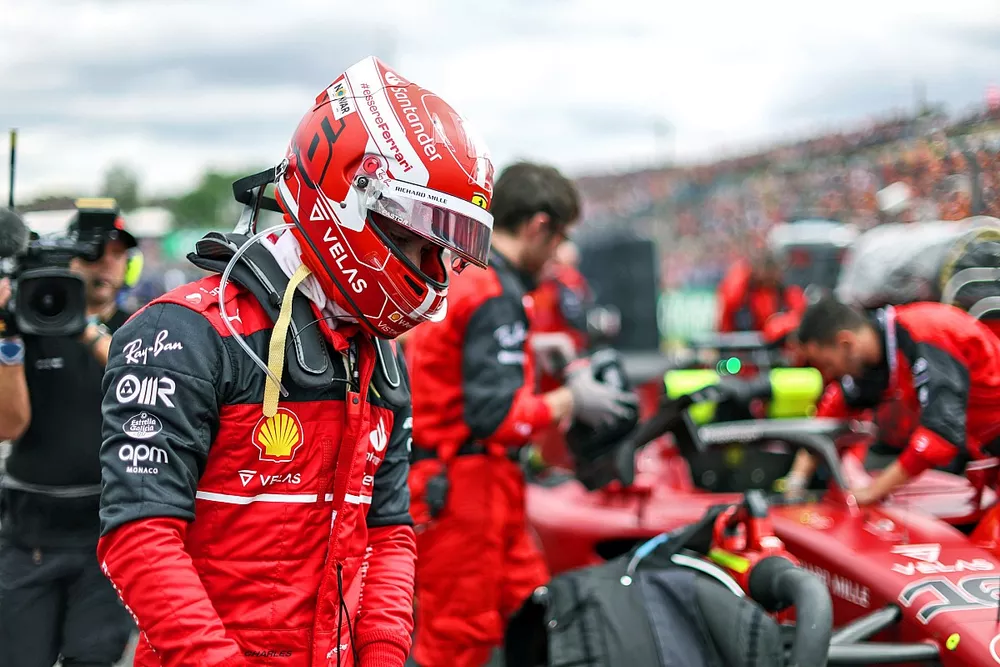 Charles Leclerc, Ferrari, on the grid