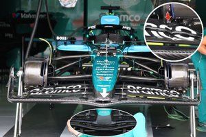 Fotos: la primera explicaci&oacute;n de mejoras de Aston Martin F1 en Imola