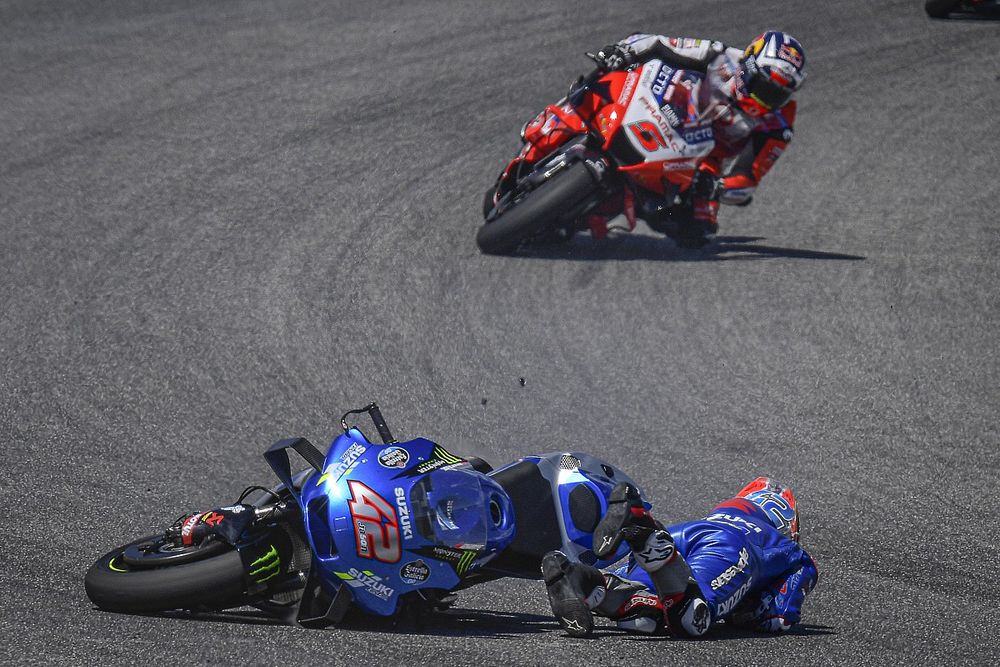 Caída de Alex Rins, Team Suzuki MotoGP