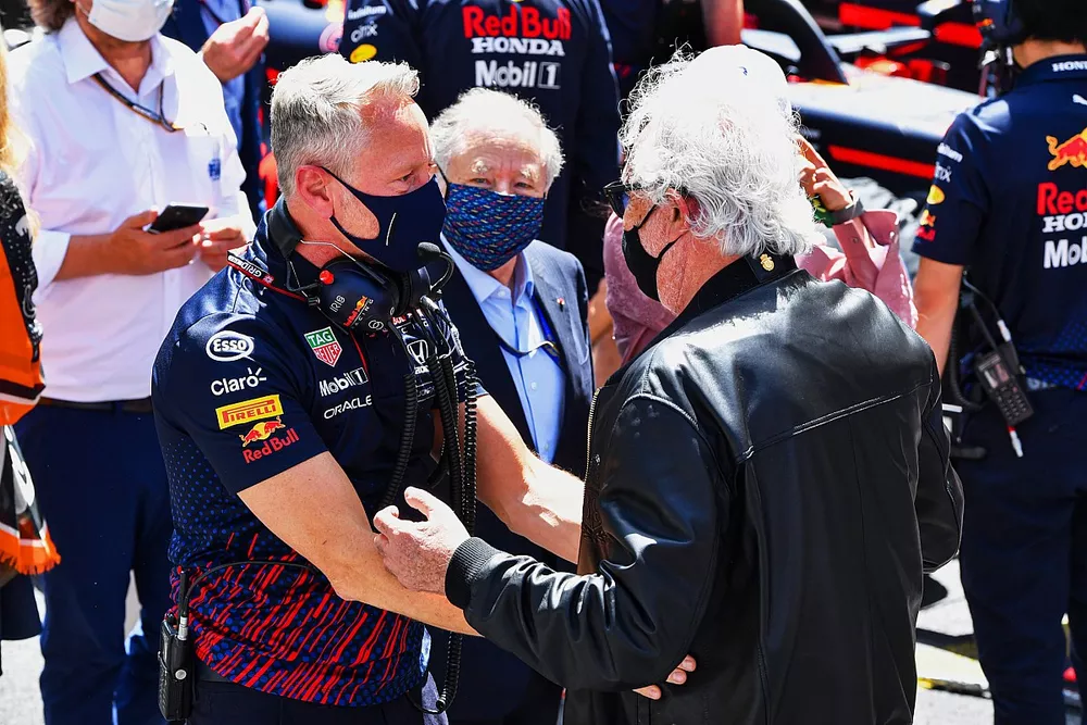 Jonathan Wheatley, Team Manager, Red Bull Racing, en Flavio Briatore
