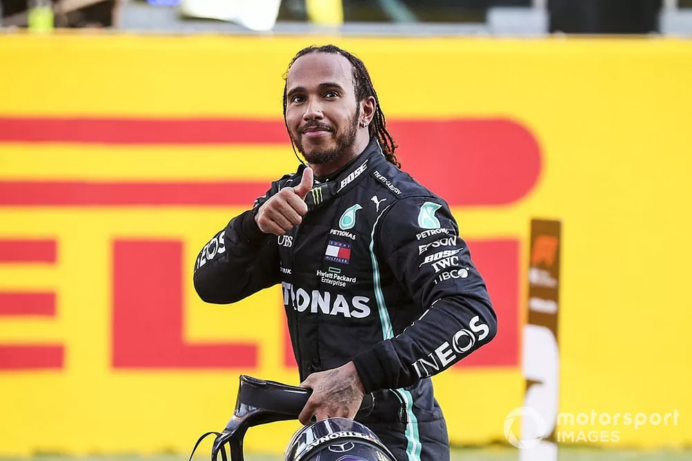Race winner, Lewis Hamilton, Mercedes