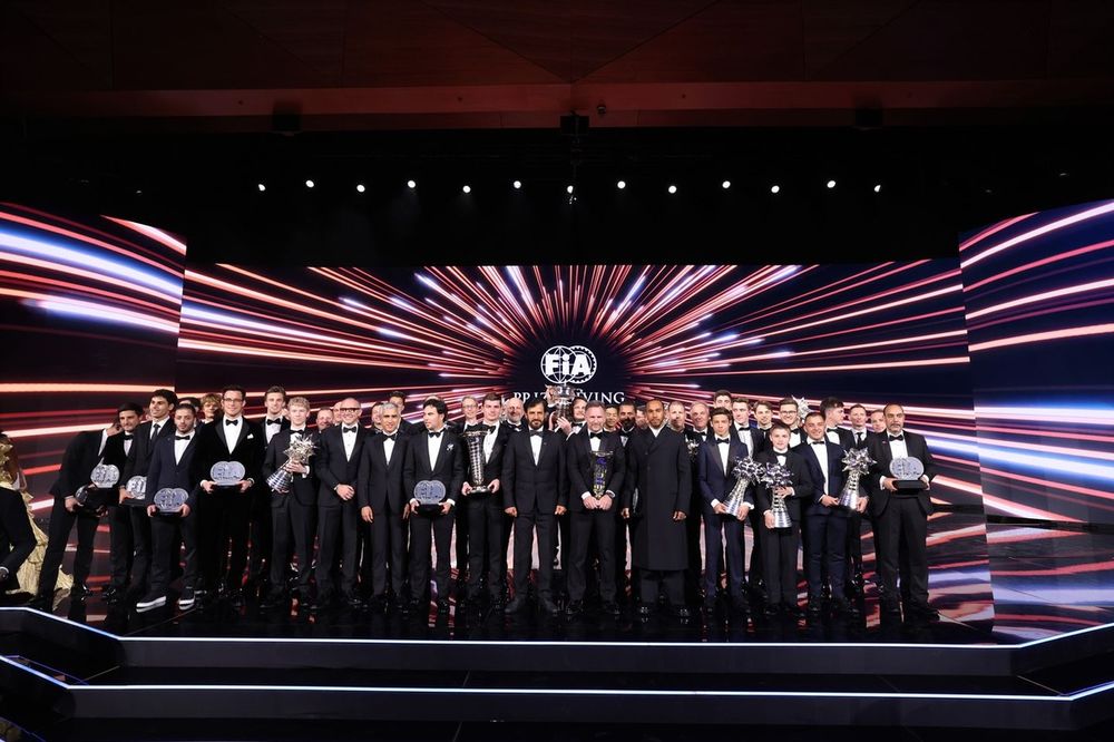 Mohamed Ben Sulayem, Anar Alakbarov, Max Verstappen, Lewis Hamilton, Nasser Al-Attiyah