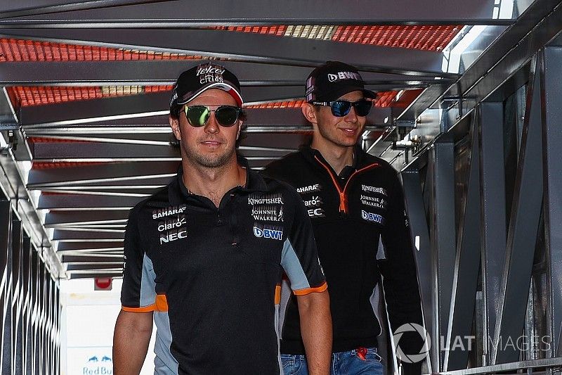 Sergio Pérez, Force India y Esteban Ocon, Force India