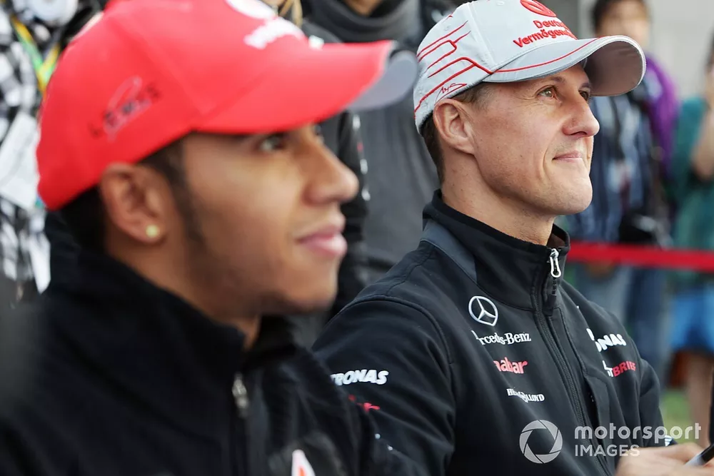 Lewis Hamilton, McLaren and Michael Schumacher, Mercedes GP