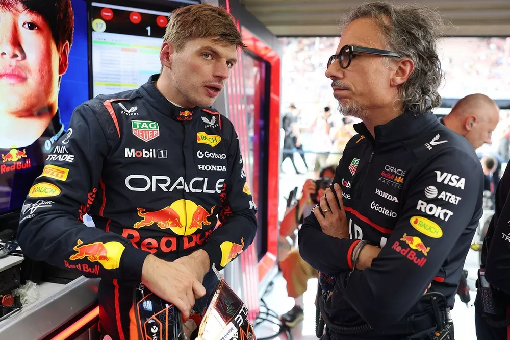 Max Verstappen, Red Bull Racing, Laurent Mekies, Red Bull Racing teambaas

