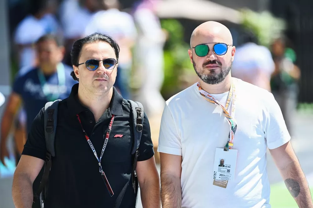 Felipe Massa, arrives at the track