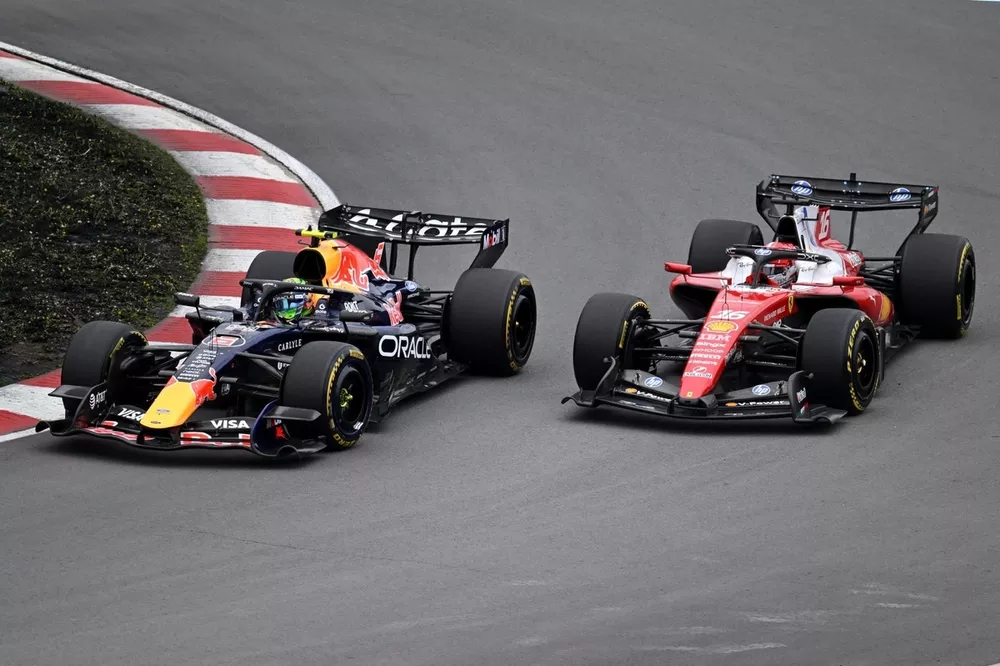 Charles Leclerc, Ferrari, Isack Hadjar, Red Bull Racing