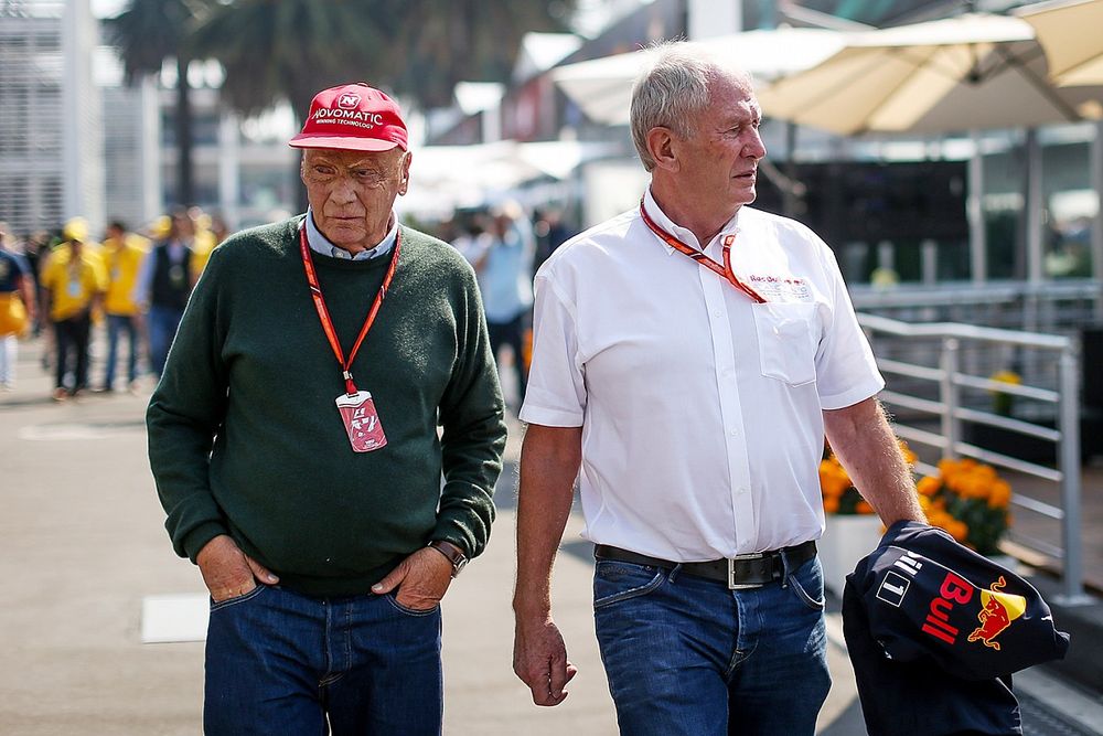 Niki Lauda, Mercedes AMG F1 Non-Executive Chairman and Dr Helmut Marko, Red Bull Motorsport Consultant