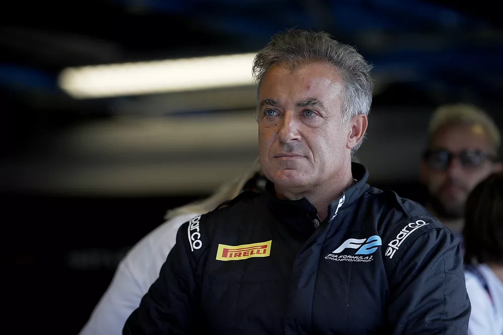 Jean Alesi tests the new Pirelli 18 inch tyres for next seasons F2 Car