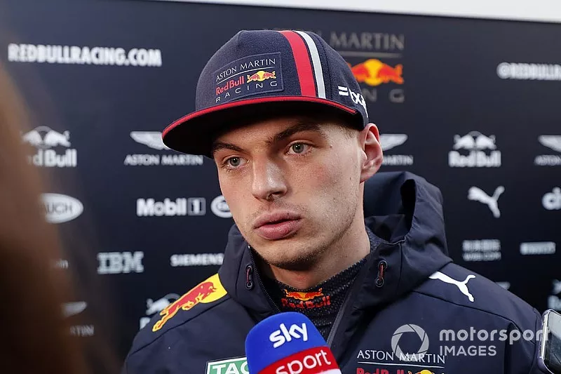 Max Verstappen, Red Bull Racing talks with the media