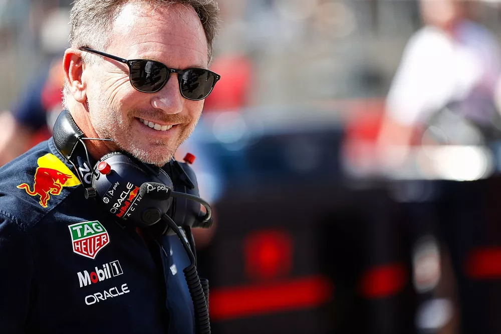 Christian Horner, director del equipo Red Bull Racing, en la parrilla de salida