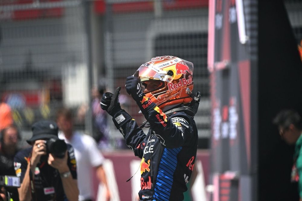 Max Verstappen, Red Bull Racing, 1st position, in Parc Ferme after the Sprint