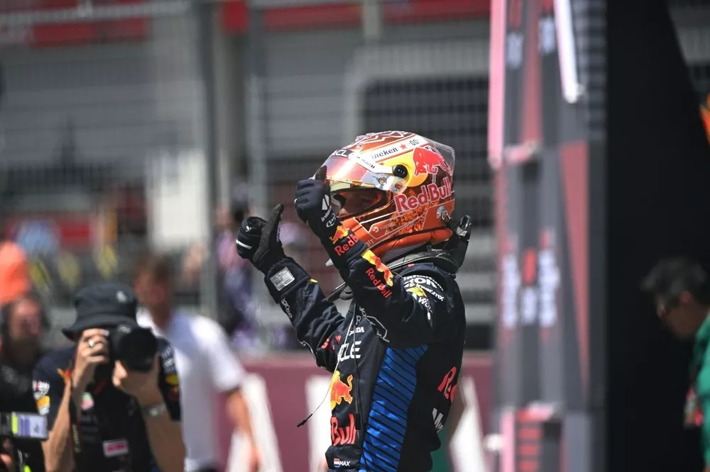 Max Verstappen, Red Bull Racing, 1st position, in Parc Ferme after the Sprint