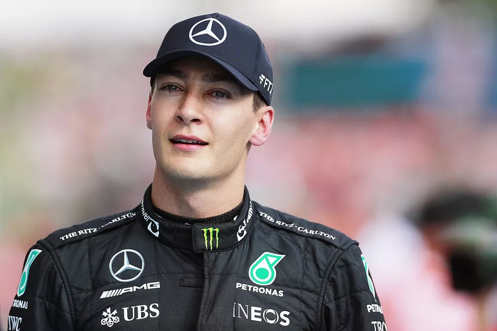 Le poleman George Russell, Mercedes-AMG