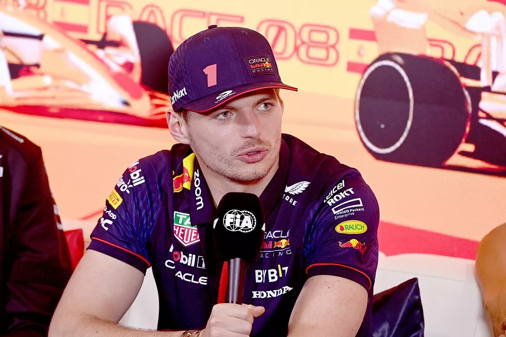 Max Verstappen, Red Bull Racing asiste a la rueda de prensa previa a la carrera
