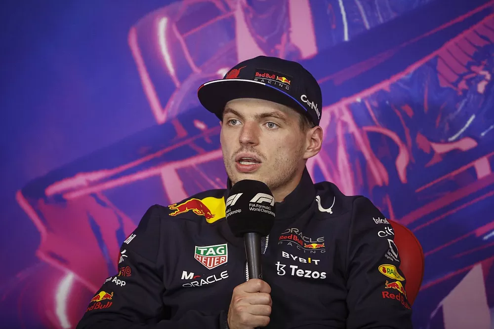 Max Verstappen, Red Bull Racing, in the post Qualifying Press Conference