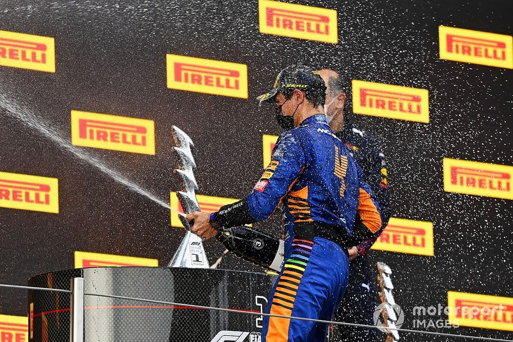 Podio: tercer lugar Lando Norris, McLaren