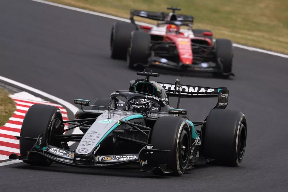 Charles Leclerc, Ferrari, George Russell, Mercedes