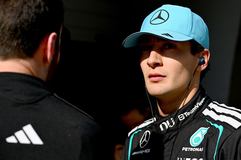 George Russell reveals black eye from bathroom mishap ahead of Chinese GP