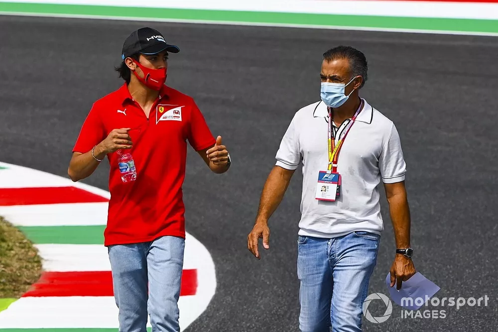 Giuliano Alesi, BWT HWA Racelab and Jean Alesi walks the track