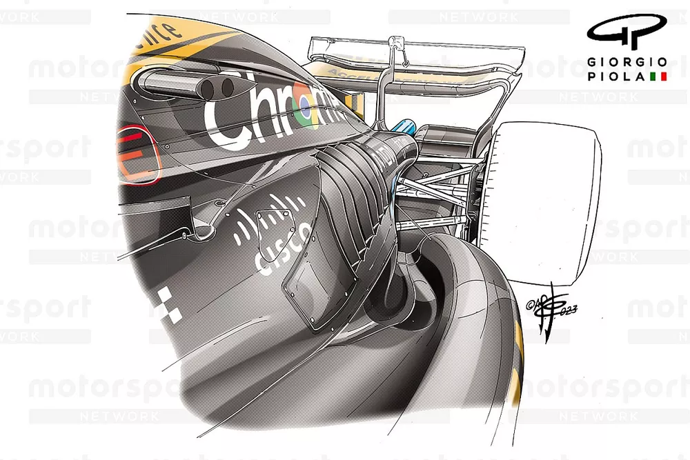 Le ponton de la McLaren MCL60
