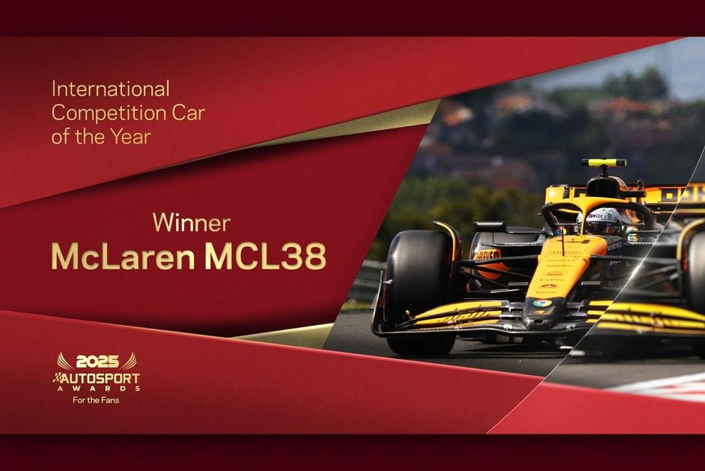 McLaren MCL38, mejor coche del a&ntilde;o en los Autosport Awards