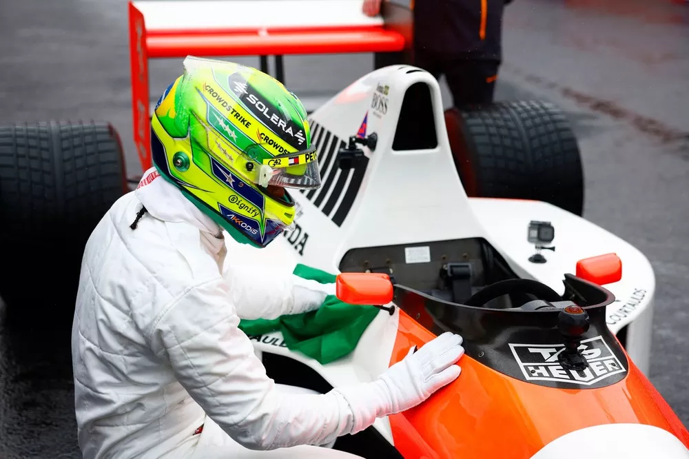 Lewis Hamilton with the McLaren MP4/5B
