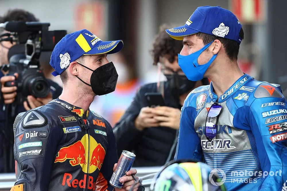 Ganador de la carrera Joan Mir, el equipo Suzuki MotoGP, el tercer lugar Pol Espargaró, Red Bull KTM Factory Racing