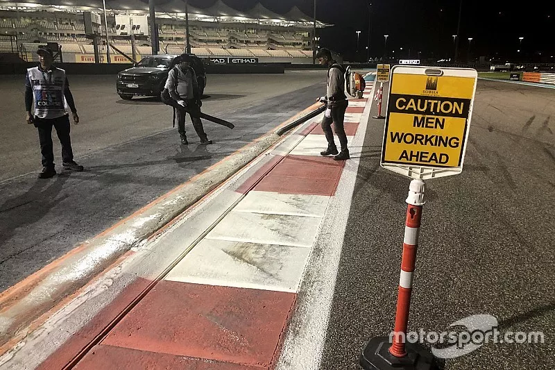 Work performed on the kerbs at night after Friday practice 2