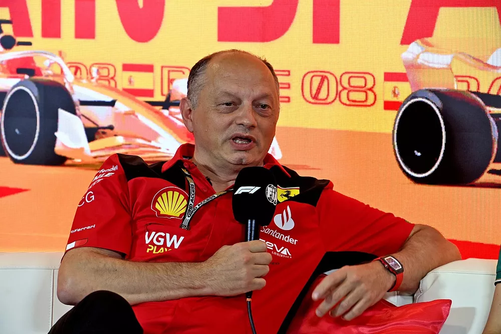 Frederic Vasseur, Team Principal e Direttore Generale della Scuderia Ferrari, nella conferenza stampa del Team Principal