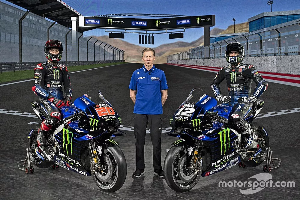 Maverick Vinales, Yamaha Factory Racing, Fabio Quartararo, Yamaha Factory Racing, Lin Jarvis. Yamaha Motor Racing Directeur du Management